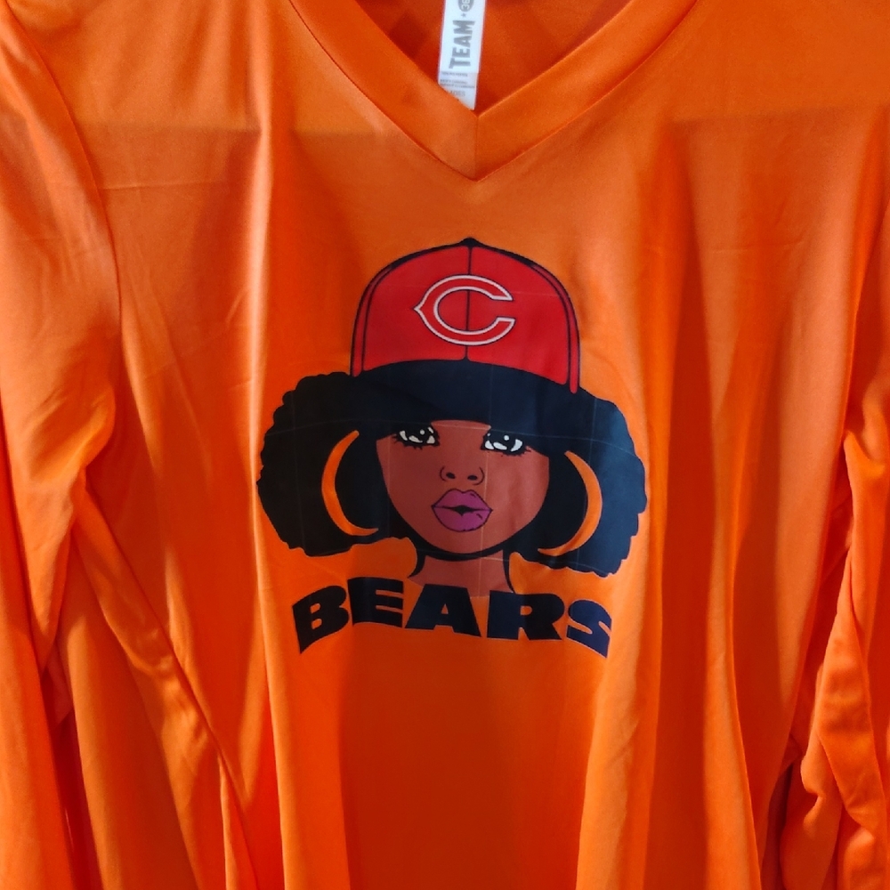 Orange Bears Graphic Long Sleeve Tee